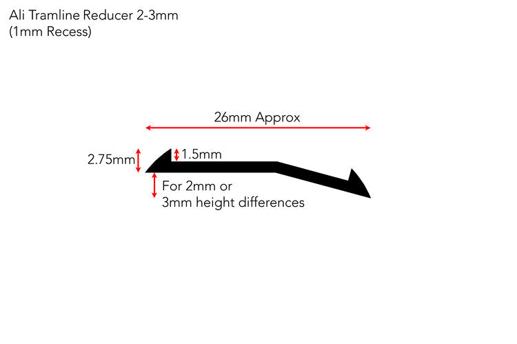 Stairrods Ali Tramline Reducer - 1mm or 3mm recess