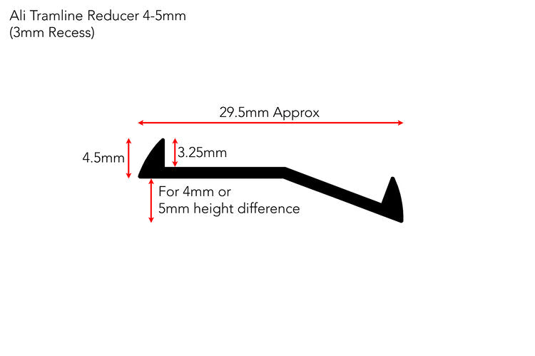 Stairrods Ali Tramline Reducer - 1mm or 3mm recess