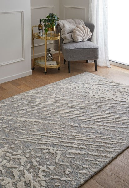 Melrose Interiors rug from The Hampton Collection with textured pattern in a modern living room