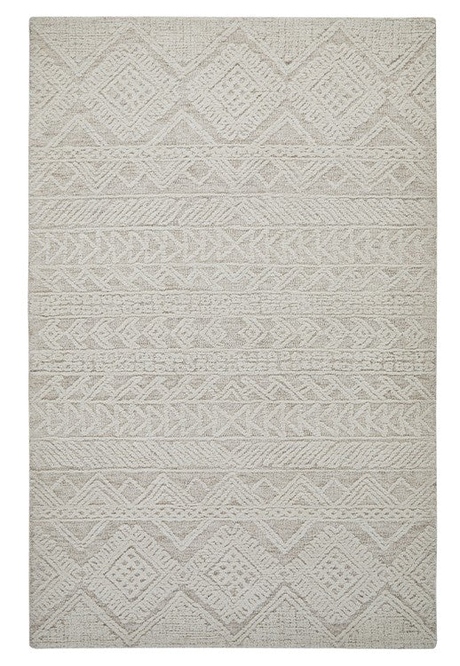 Melrose Interiors rug from The Hampton Collection in neutral tones with geometric textured patterns