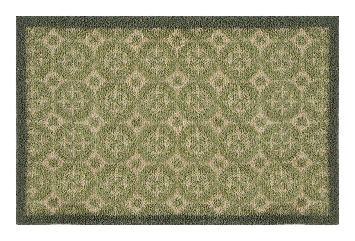 Turtle Mats Parterre Design Door Mat with green and beige patterned floor mat for indoor or outdoor use