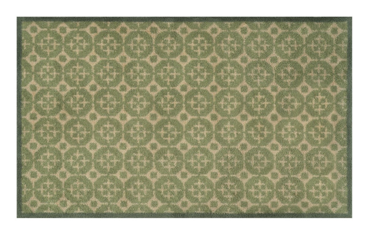 Turtle Mats Parterre Design Door Mat with green and beige patterned floor mat for entryways