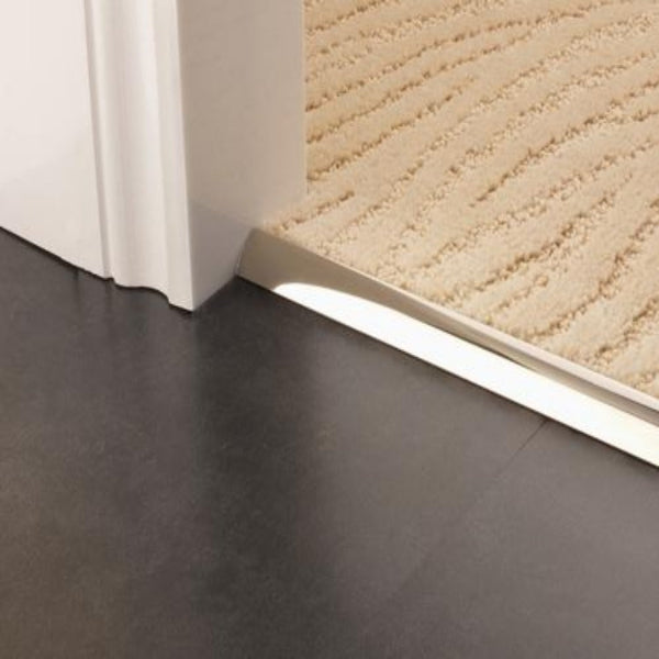 Stairrods Premier Trims Single 4 9 or 13mm metal trim placed at floor junction between carpet and hard flooring