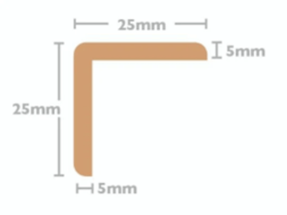 Bespoke Wood Flooring Accessories corner edge profile detail with dimensions for flooring installation