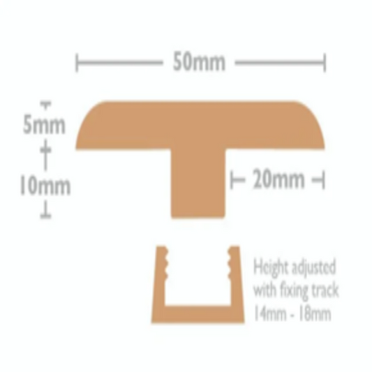 Bespoke Wood Flooring Accessories profile with dimensions for easy installation and adjustments
