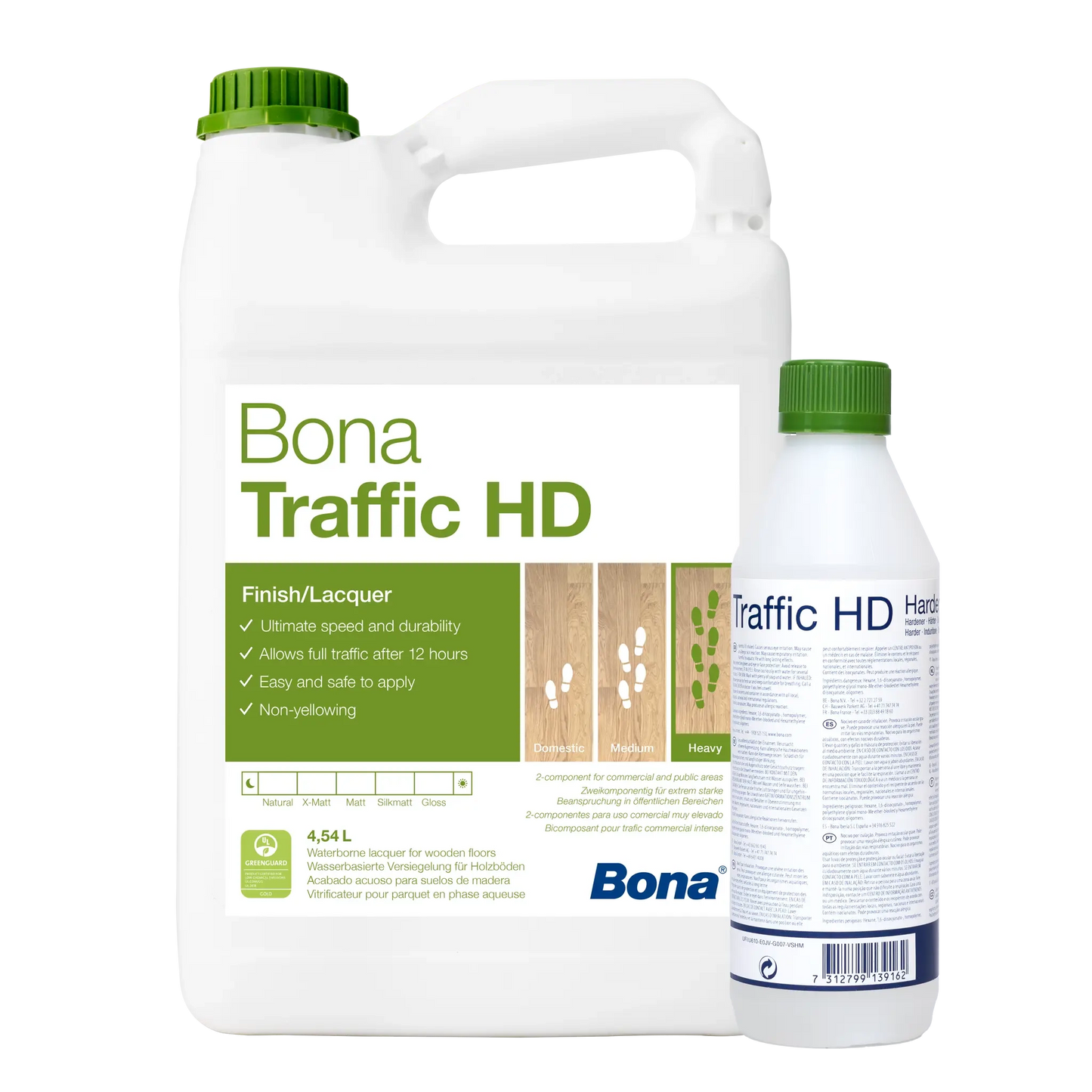 Bona Traffic HD Wood Floor Finish in 4.54L and 1L sizes for ultimate durability and easy application