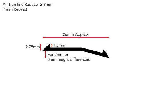Stairrods Ali Tramline Reducer 1mm Or 3mm Recess
