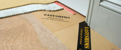 Stairrods Easyshims for flooring adjustments, made from high-quality cardboard in a natural finish