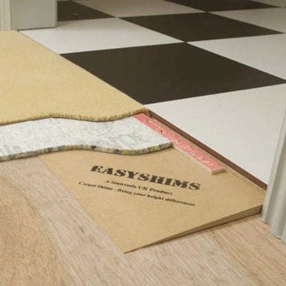 Stairrods Easyshims wooden shims in brown, ideal for adjusting floor heights and providing stability