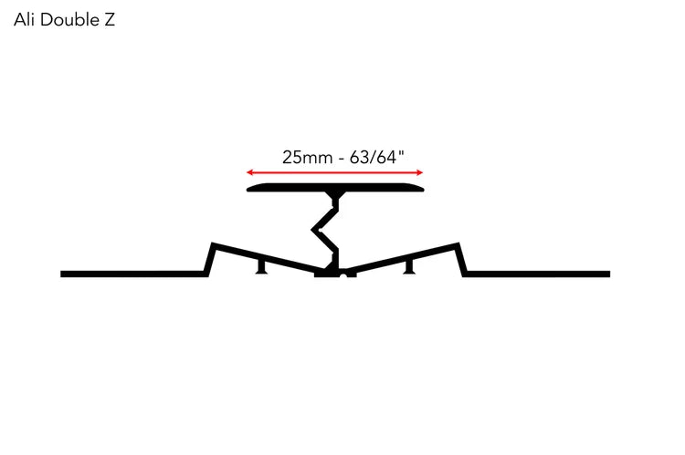 Stairrods New Ali DoubleZ metal profile in black, designed for flooring transitions, 25mm width.