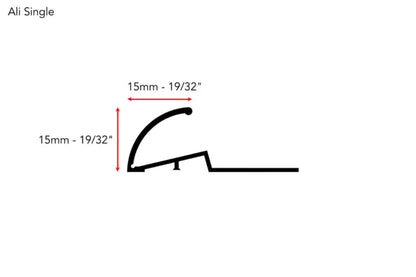 Stairrods New Ali Single Metal Profile in Black, 15mm height, ideal for flooring transitions