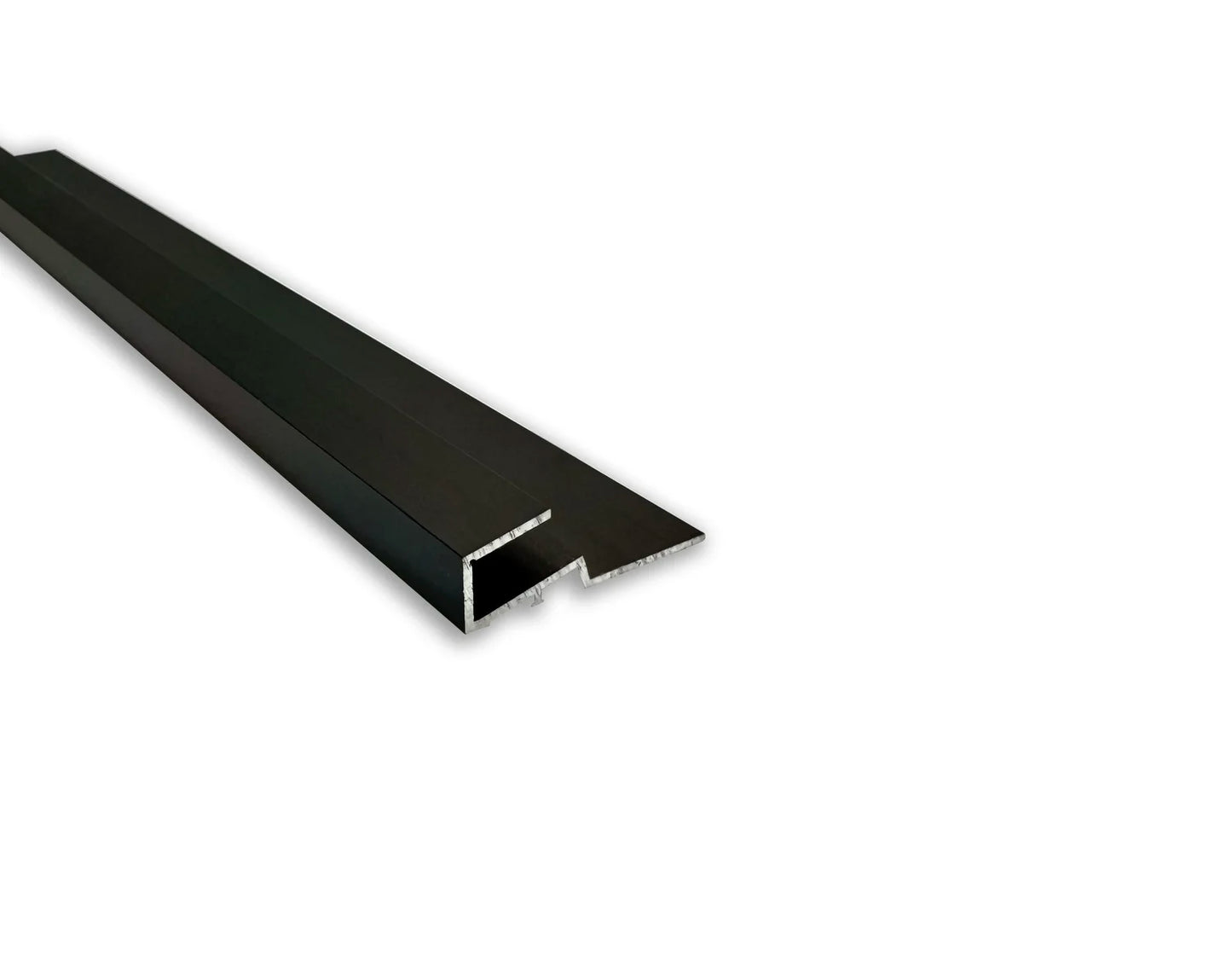 Stairrods New Ali Square metal edging in black, ideal for stair installations and flooring transitions.