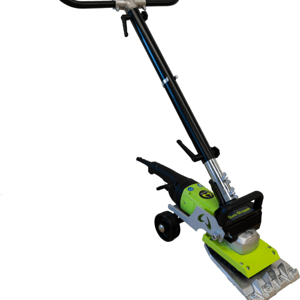 The Wolff Duro Floor Stripping Tool in green and black, designed for efficient floor removal with a robust handle