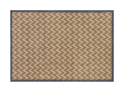 Turtle Mats Cotswold Weave Door Mat with beige zigzag pattern and dark border for durable floor protection