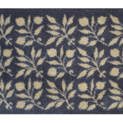 Turtle Mats - ROSEHIP Design floor mat with beige rosehip pattern on dark grey background