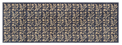 Turtle Mats - ROSEHIP Design floor mat with intricate leaf pattern in beige on dark background