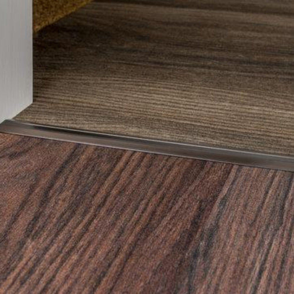 Stairrods Premier Posh Flooring Trim metal strip between two wooden floor types for a neat finish