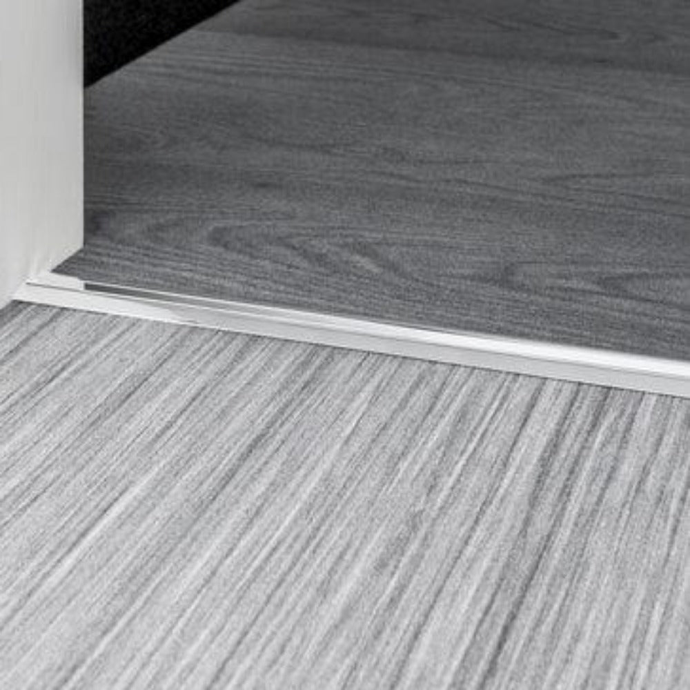 Stairrods Premier Posh Flooring Trim metal transition strip between two wood floor types